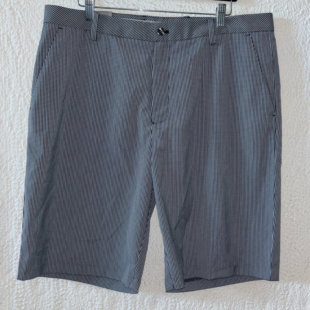 Ashworth Golf Mini Check Print Classic Straight Fit Shorts